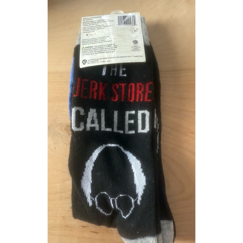 New Seinfeld Blue and Black Socks 2 Pack Unisex - Picture 2 of 4